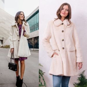 NWT Gal Meets Glam Faux fur Paulina Coat Sz S